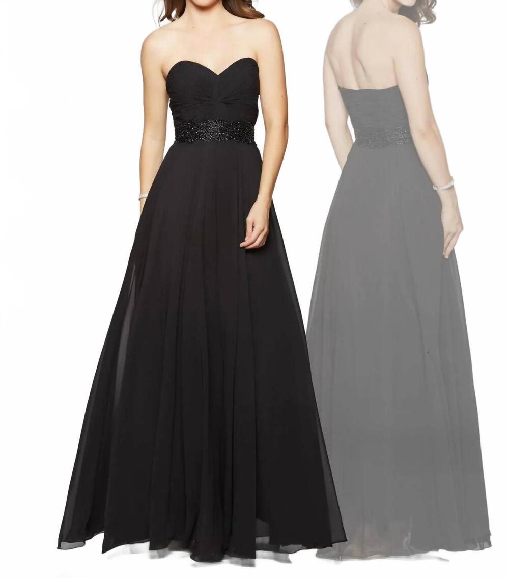 NEW LAST DRESS twilight whirl strapless gown in black